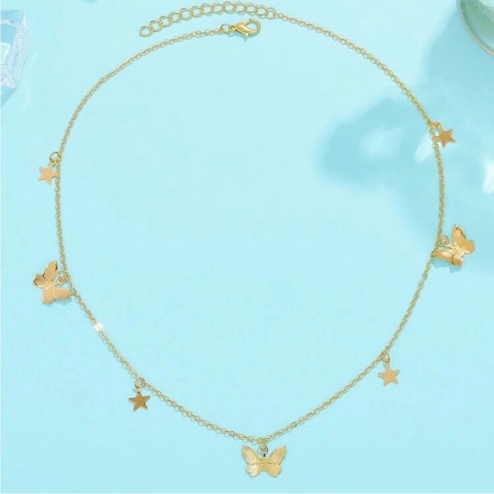 Girls butterfly charm necklace